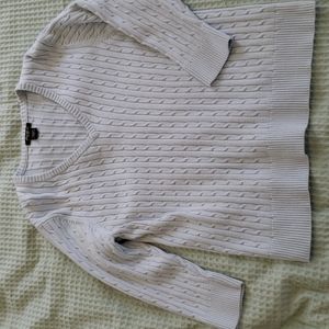 Eddie Bauer cotton cable v-neck sweater